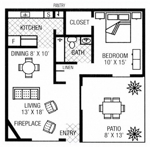 One Bedroom with Patio